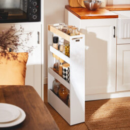 Sobuy Nsr12-W, 4 Tiers Serving Trolley, Slide Out Storage Rack Shelf On Wheels,w50Xd14.5Xh80 - thumbnail 2