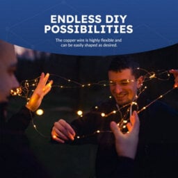 Desiretech 50 Led Battery-Powered Copper Wire Fairy Lights, 5M, Warm White, 1 Pack - thumbnail 4