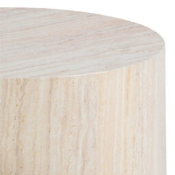 Wyld Haus Munkebo Set Of 2 Light Travertine-Effect Round Coffee Tables, Natural - thumbnail 4