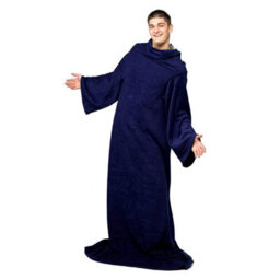 Snug Rug Cosy Sleeved Fleece Blanket With Sleeves And A Handy Pouch Pocket - Navy Blue - thumbnail 7