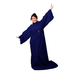 Snug Rug Cosy Sleeved Fleece Blanket With Sleeves And A Handy Pouch Pocket - Navy Blue - thumbnail 5