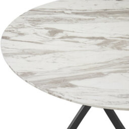 Home Detail Morag 120Cm Round Marble Effect Dining Table Black Legs - thumbnail 3