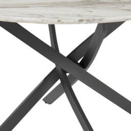 Home Detail Morag 120Cm Round Marble Effect Dining Table Black Legs - thumbnail 4