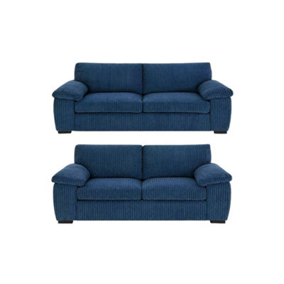 BlissFurniture Ltd Amalfi 3+2 Seater Sofa Set In  Blue Fabric With Memory Foam Seating