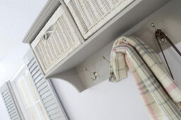 Statement Furniture Tetbury Hallway Storage Shelf With Two Wicker Baskets - Dove Grey - thumbnail 4