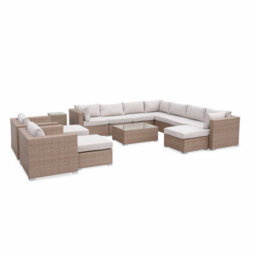 Sweeek - 12-14-Seater Premium Polyrattan Garden Sofa Set Tripoli Beige 303.5X82X67 Cm - thumbnail 4