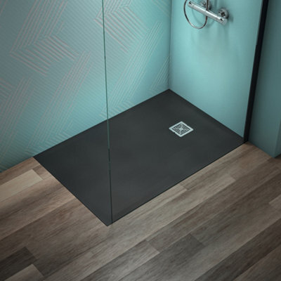 Ideal Standard Ultra Flat S+ Shower Tray 30mm 1200 X 800mm In Jet Black Including Waste - image 1