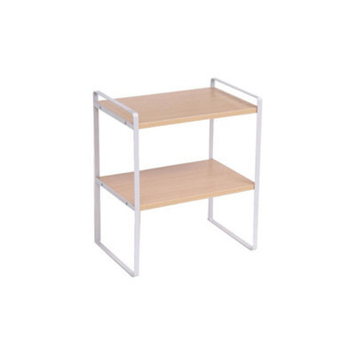 Tier Desktop Bookcase Organizer Stand Desk Table Rack Kitchen Storage Shelf - White  2 Tiers - image 1