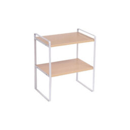 Tier Desktop Bookcase Organizer Stand Desk Table Rack Kitchen Storage Shelf - White  2 Tiers - thumbnail 1