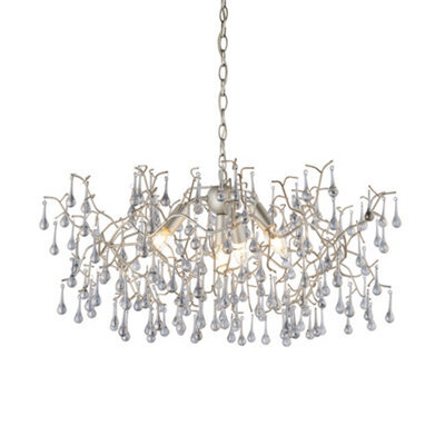 Luminosa Lighting Luminosa Rimini 4 Light Ceiling Pendant Aged Silver Paint & Smokey Grey Tinted Glass - image 1