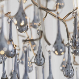 Luminosa Lighting Luminosa Rimini 4 Light Ceiling Pendant Aged Silver Paint & Smokey Grey Tinted Glass - thumbnail 6