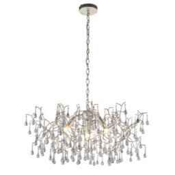 Luminosa Lighting Luminosa Rimini 4 Light Ceiling Pendant Aged Silver Paint & Smokey Grey Tinted Glass - thumbnail 8