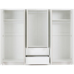 Seconique Malvern 6 Door 2 Drawer Wardrobe-White - thumbnail 4