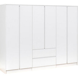 Seconique Malvern 6 Door 2 Drawer Wardrobe-White - thumbnail 2