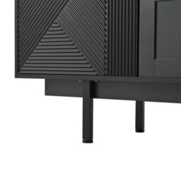 "Abrihome Minimalist Black Tv Stand 200X40X50.5Cm, Holds Up To 80"" Tv, Featuring 2 Doors, 2 Drawers & Open Storage" - thumbnail 6