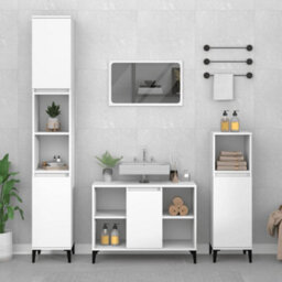 Berkfield 3 Piece Bathroom Furniture Set White Engineered Wood - thumbnail 1