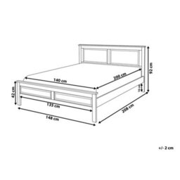 Beliani Bed Pine Wood Olivet 140 X 200 Cm (Eu Double) Dark Blue - thumbnail 3