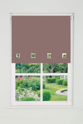 Square Eyelet Edge Roller Blind 165Cm Drop X 210Cm Brown