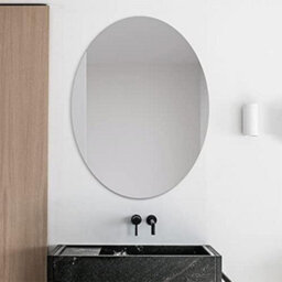 DEENZ Oval Shape Frameless Round Wall Mounted Mirror Frameless Bathroom Living Room A Must Have Mirror Home Decor (50X70 Cm) - thumbnail 4