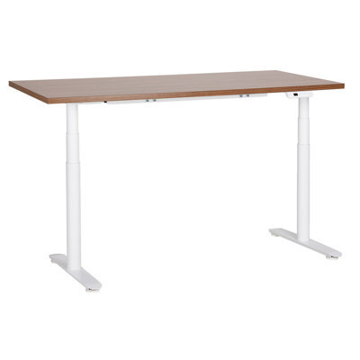 Beliani Electric Adjustable Standing Desk Destinas Brown/ White 160 Cm 72 Cm - image 1