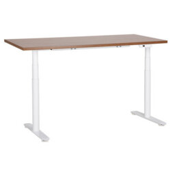 Beliani Electric Adjustable Standing Desk Destinas 160 Cm 72 Cm Brown/ White
