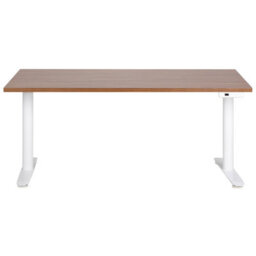 Beliani Electric Adjustable Standing Desk Destinas Brown/ White 160 Cm 72 Cm - thumbnail 4