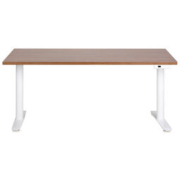 Beliani Electric Adjustable Standing Desk Destinas Brown/ White 160 Cm 72 Cm - thumbnail 5
