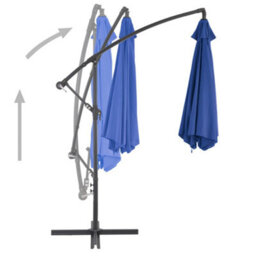 Walplus Cantilever Garden Parasol With Aluminium Pole 300 Cm Blue - thumbnail 4