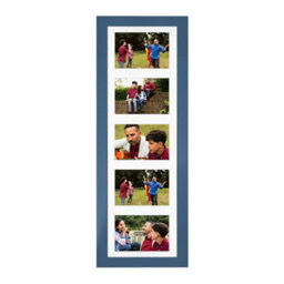 AK Frames 26X8 Navy Blue Sleek Multi Photo Frame With White Mount - Holds 5 Apertures (5X) 6X4 Photos - thumbnail 1
