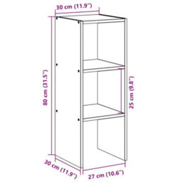 Berkfield Bookcase Stackable Concrete Grey 30X30X80 Cm Engineered Wood - thumbnail 9
