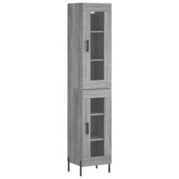 Berkfield Highboard Grey Sonoma 34.5X34X180 Cm Engineered Wood - thumbnail 2