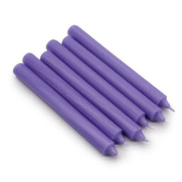 Four Candle Solid Colour Dinner Candles Rustic Lilac Pack Of 5 - thumbnail 2