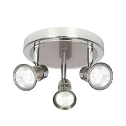 GoodHome Aphroditus Modern Satin Nickel Effect 3 Light Spotlight - thumbnail 2