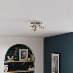 GoodHome Aphroditus Modern Satin Nickel Effect 3 Light Spotlight - thumbnail 1