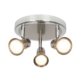 GoodHome Aphroditus Modern Satin Nickel Effect 3 Light Spotlight - thumbnail 3