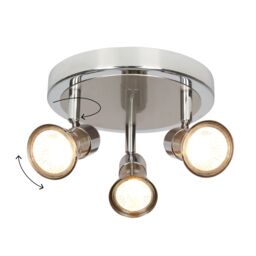 GoodHome Aphroditus Modern Satin Nickel Effect 3 Light Spotlight - thumbnail 6