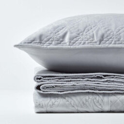Homescapes Luxury Grey Quilted Velvet Cushion Cover Geometric 'eternity Ring' Pattern, 45 X 45 Cm - thumbnail 4