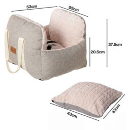 Skylos Dog Car Seat,car Dog Bed For Small Pets,plush Removable Washable - thumbnail 4