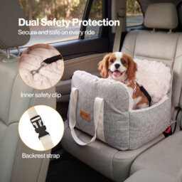Skylos Dog Car Seat,car Dog Bed For Small Pets,plush Removable Washable - thumbnail 6