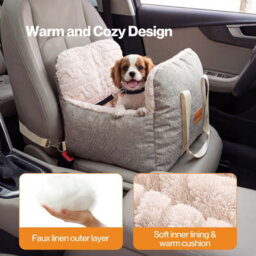 Skylos Dog Car Seat,car Dog Bed For Small Pets,plush Removable Washable - thumbnail 7