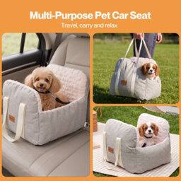 Skylos Dog Car Seat,car Dog Bed For Small Pets,plush Removable Washable - thumbnail 9
