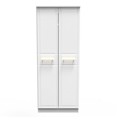 Norfolk 2 Door Wardrobe With Shelf & Hanging Rail In White Ash (Ready Assembled) - image 1