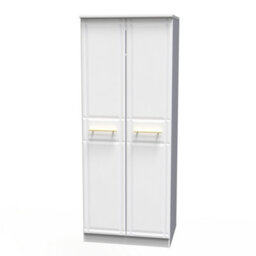 Norfolk 2 Door Wardrobe With Shelf & Hanging Rail In White Ash (Ready Assembled) - thumbnail 3
