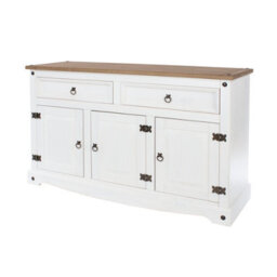 Core Products Corona Products White Wax 2 Drawer, 3 Door Medium Sideboard - Antique Wax Top, H80.6Cm X W132.0Cm X D43.0Cm - thumbnail 6
