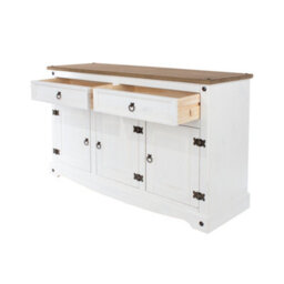 Core Products Corona Products White Wax 2 Drawer, 3 Door Medium Sideboard - Antique Wax Top, H80.6Cm X W132.0Cm X D43.0Cm - thumbnail 4