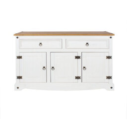 Core Products Corona Products White Wax 2 Drawer, 3 Door Medium Sideboard - Antique Wax Top, H80.6Cm X W132.0Cm X D43.0Cm - thumbnail 2