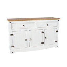 Core Products Corona Products White Wax 2 Drawer, 3 Door Medium Sideboard - Antique Wax Top, H80.6Cm X W132.0Cm X D43.0Cm - thumbnail 3