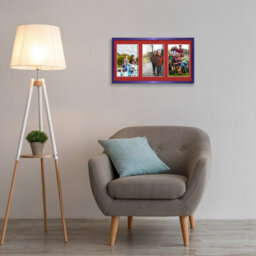 AK Frames 40X20Cm Purple Sleek Multi Photo Frame With Crimson Mount - Holds 3 Apertures (3X) 6X4 Photos - thumbnail 3