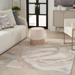 Brushstrokes Beige Abstract Modern Easy To Clean Rug For Living Room Bedroom And Dining Room-274Cm X 366Cm - thumbnail 2