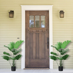 Costway 120Cm Artificial Monstera Deliciosa Tree Faux Tree W/ 10 Leaves & Cement Pot - thumbnail 4